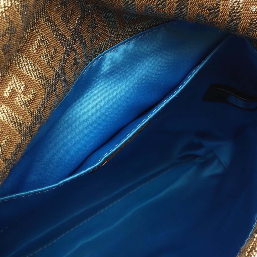 Fendi Zucchino Metallic Canvas Flap Crossbody - 3