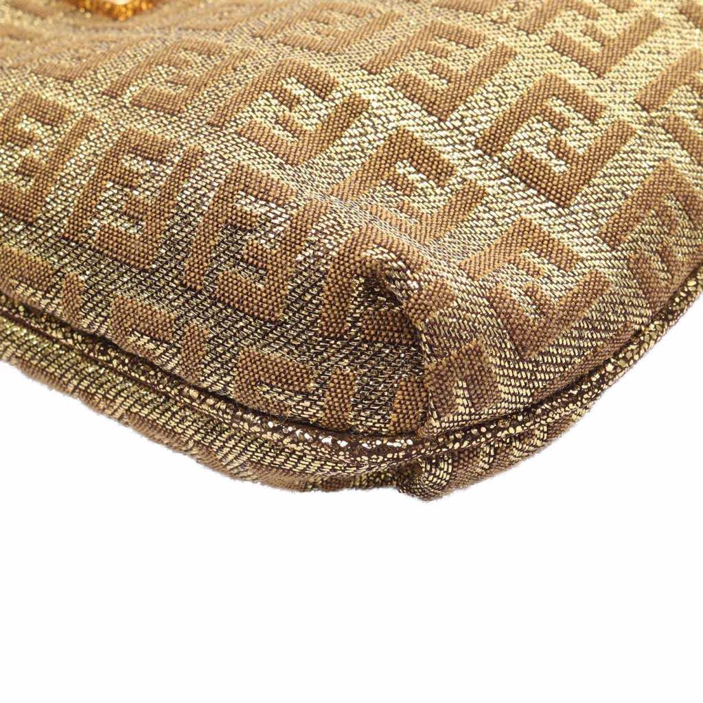 Fendi Zucchino Metallic Canvas Flap Crossbody - 5