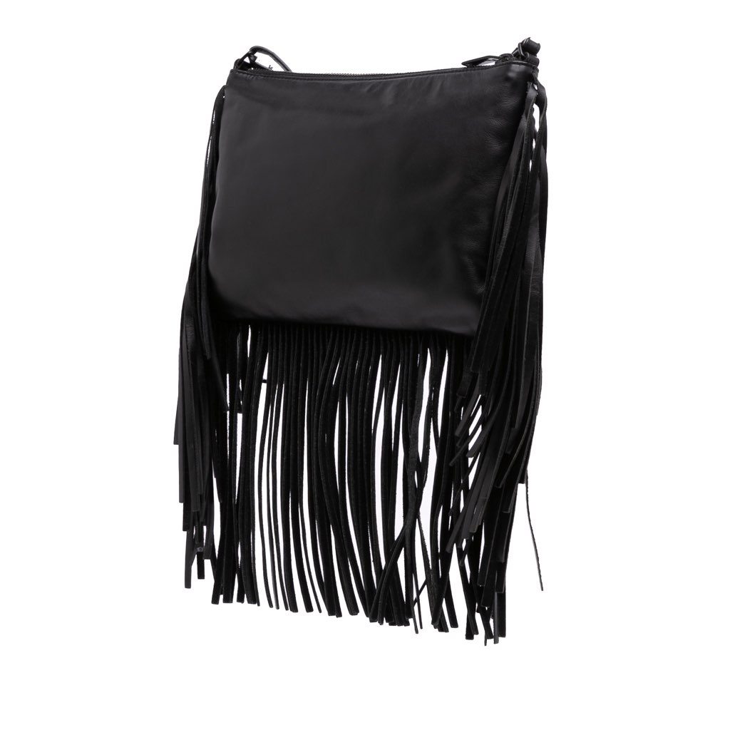 Saint Laurent Calfskin Monogram Fringe Crossbody - 2