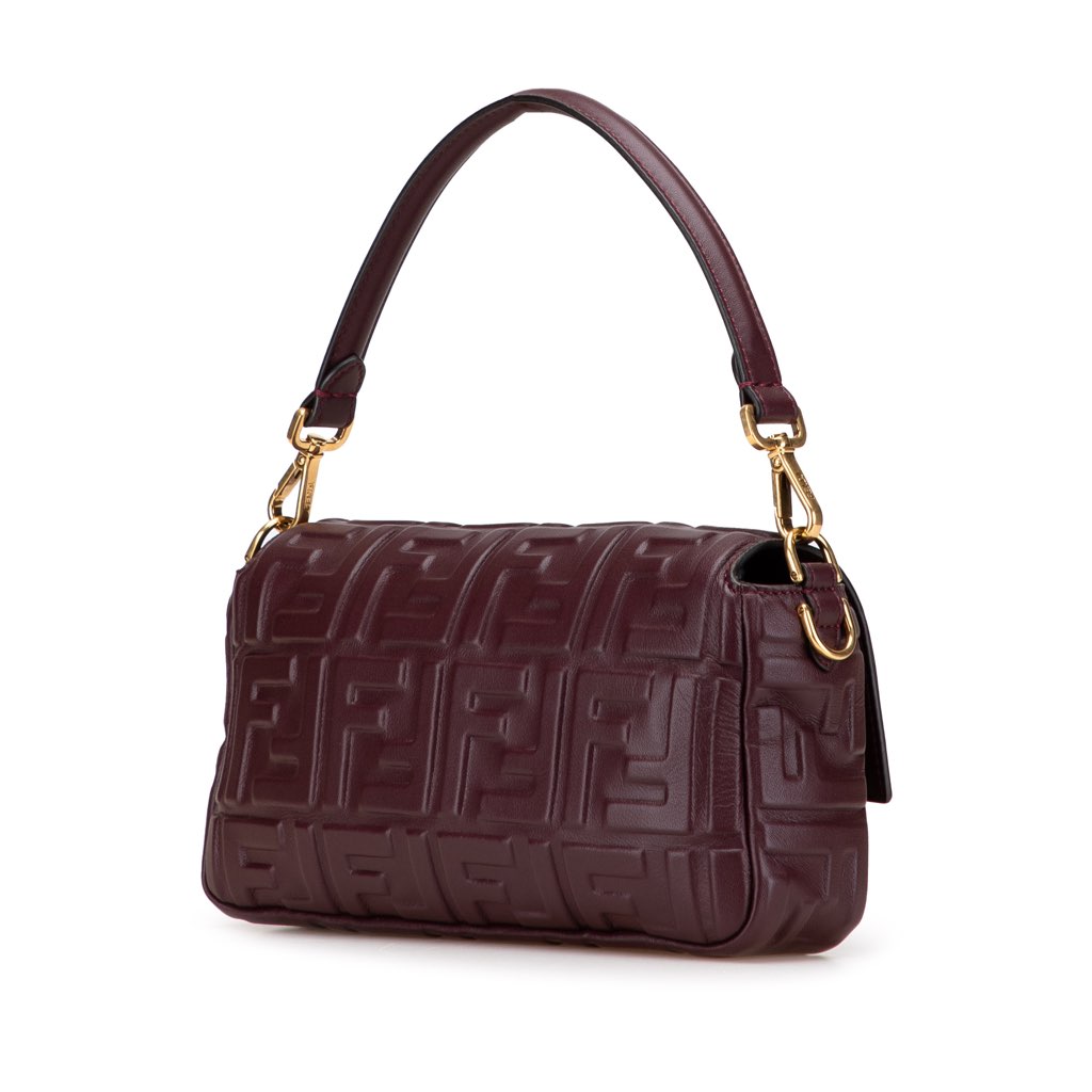 Fendi Zucca Embossed Leather Baguette Satchel - 2
