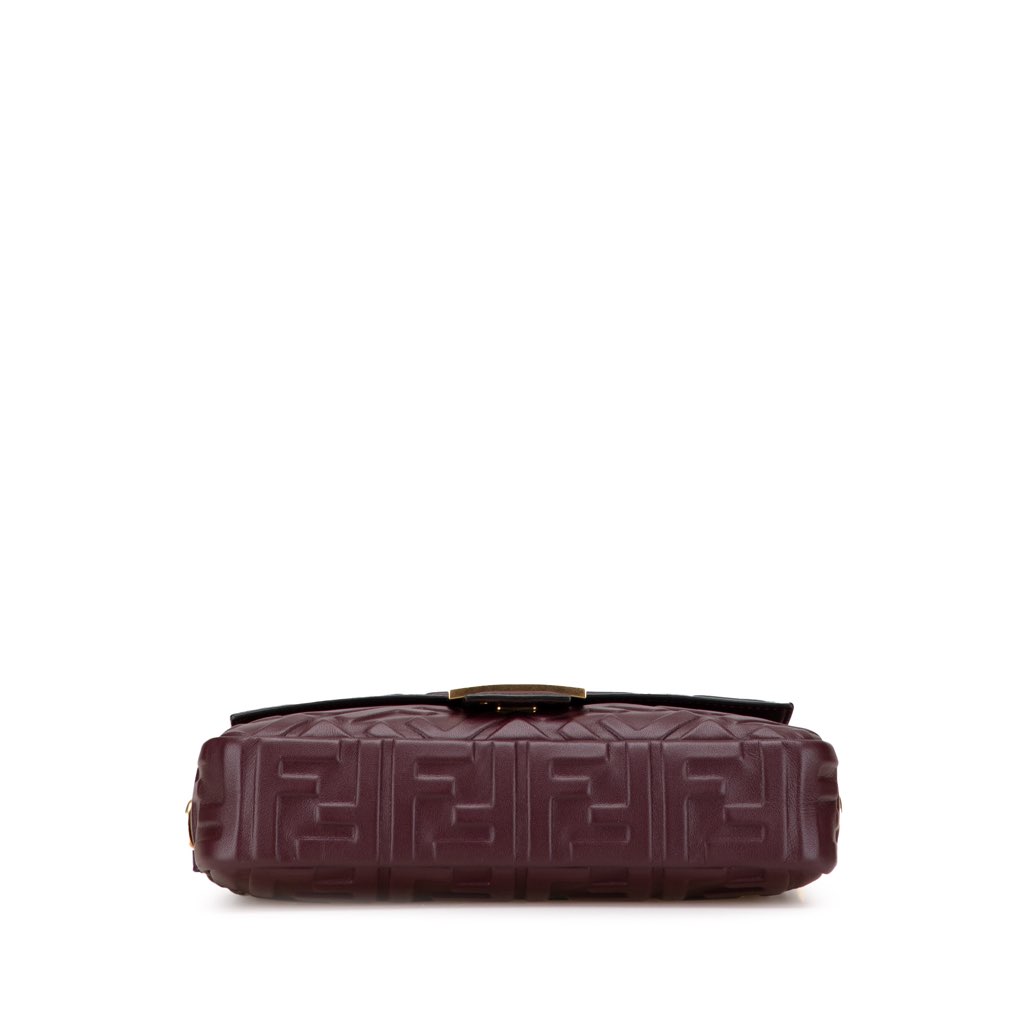 Fendi Zucca Embossed Leather Baguette Satchel - 3