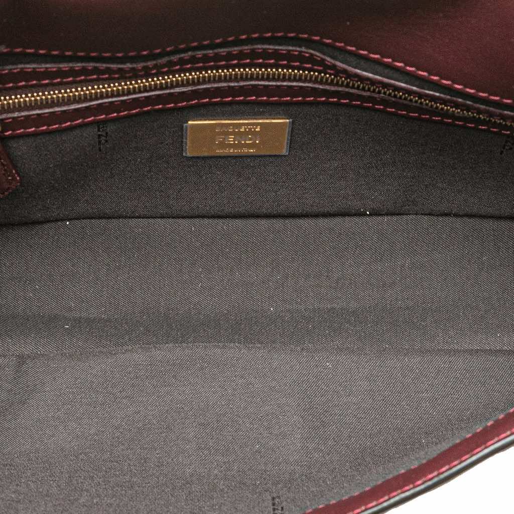 Fendi Zucca Embossed Leather Baguette Satchel - 4