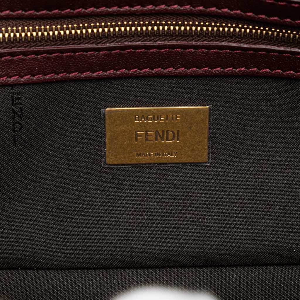 Fendi Zucca Embossed Leather Baguette Satchel - 5