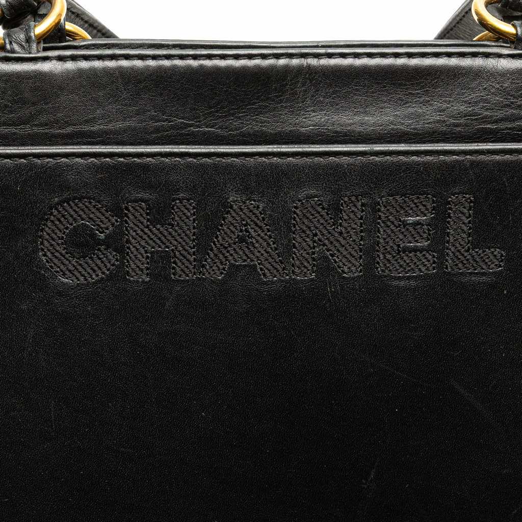 Chanel Lambskin Embroidered Logo Tote - Image 11