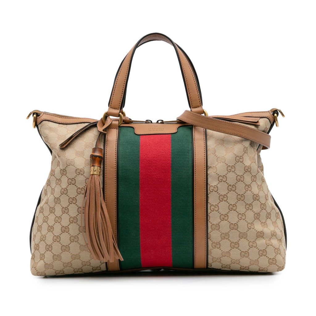 Gucci Medium GG Canvas Rania Top Handle Bag