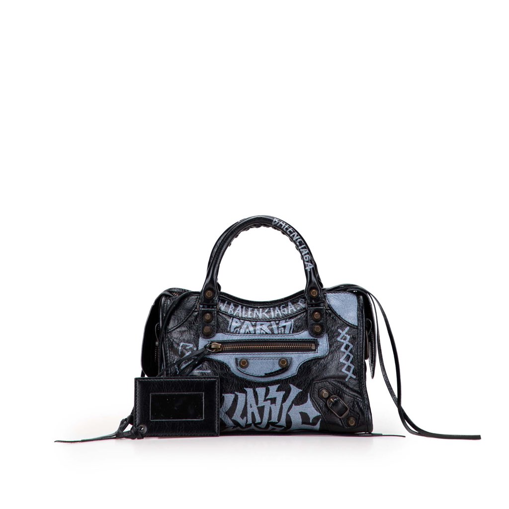 Balenciaga Mini Lambskin Motocross Graffiti Classic City Satchel - Image 14