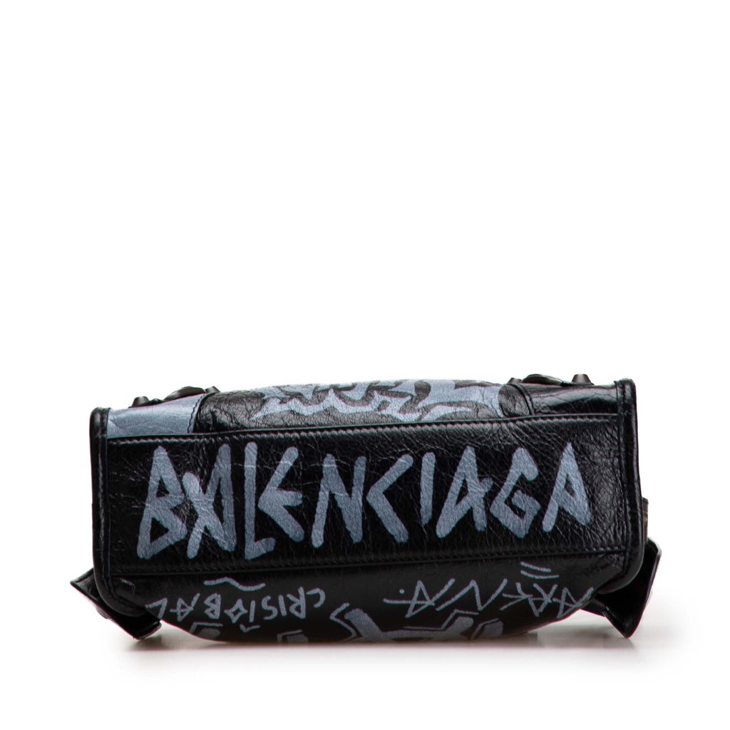 Balenciaga Mini Lambskin Motocross Graffiti Classic City Satchel - Image 6