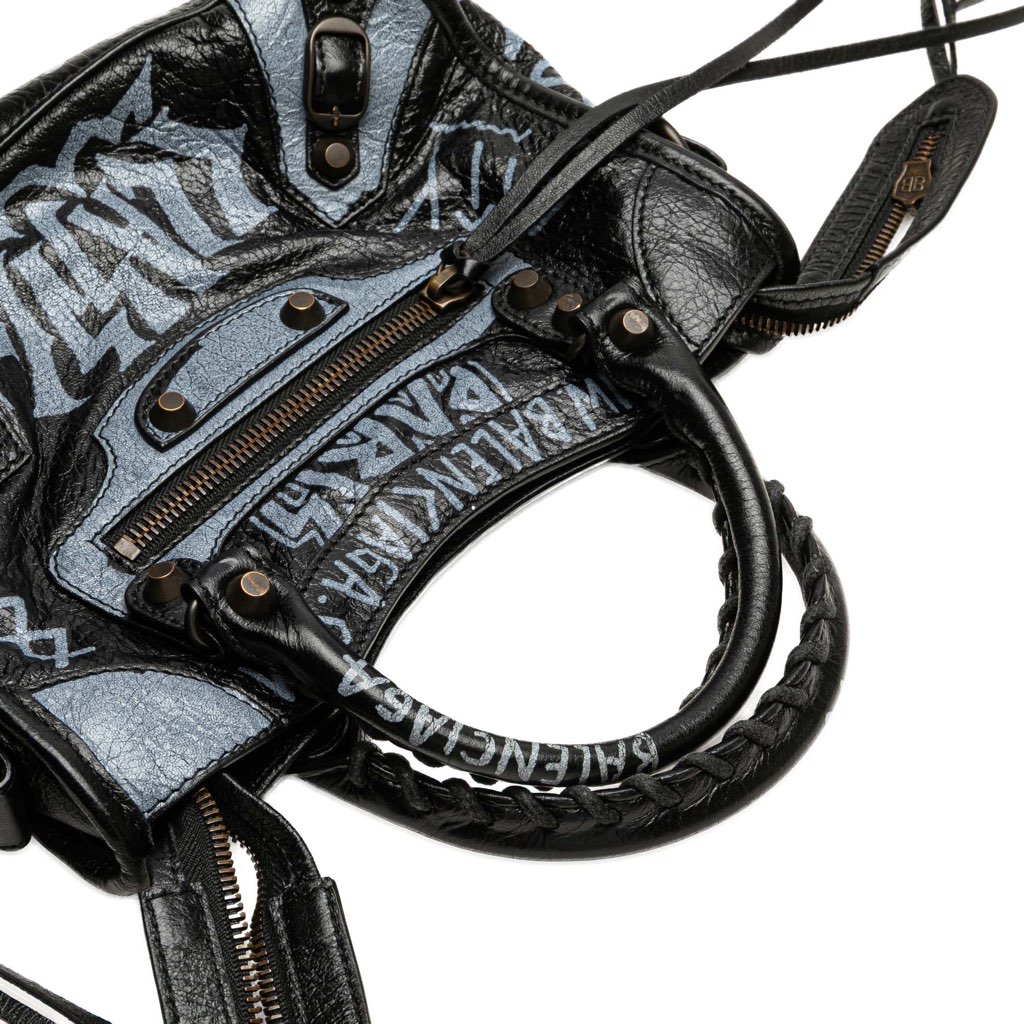 Balenciaga Mini Lambskin Motocross Graffiti Classic City Satchel - Image 12