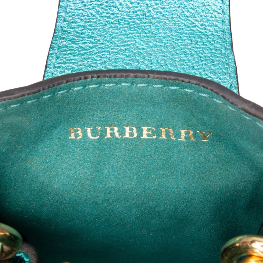 Burberry Mini Metallic Calfskin Buckle Charm Handbag - Side view