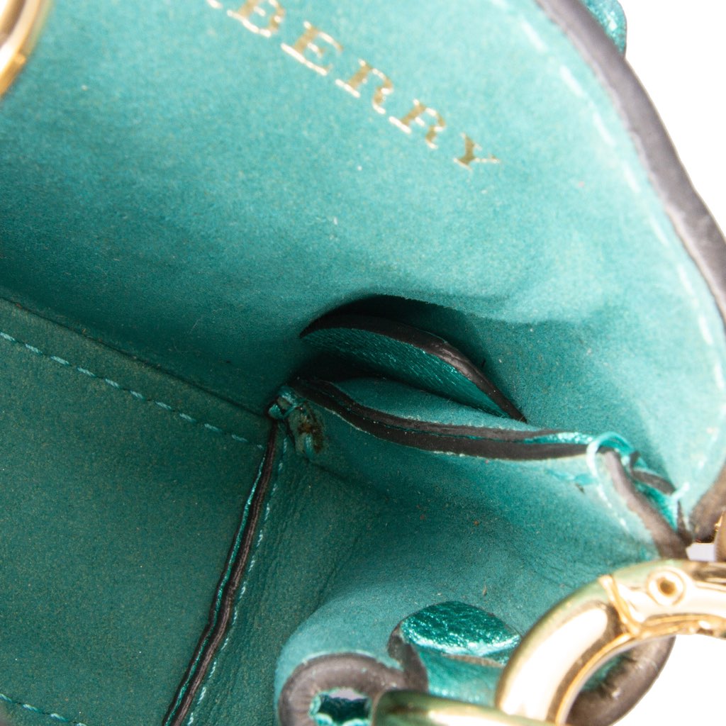 Burberry Mini Metallic Calfskin Buckle Charm Handbag - Detail 1