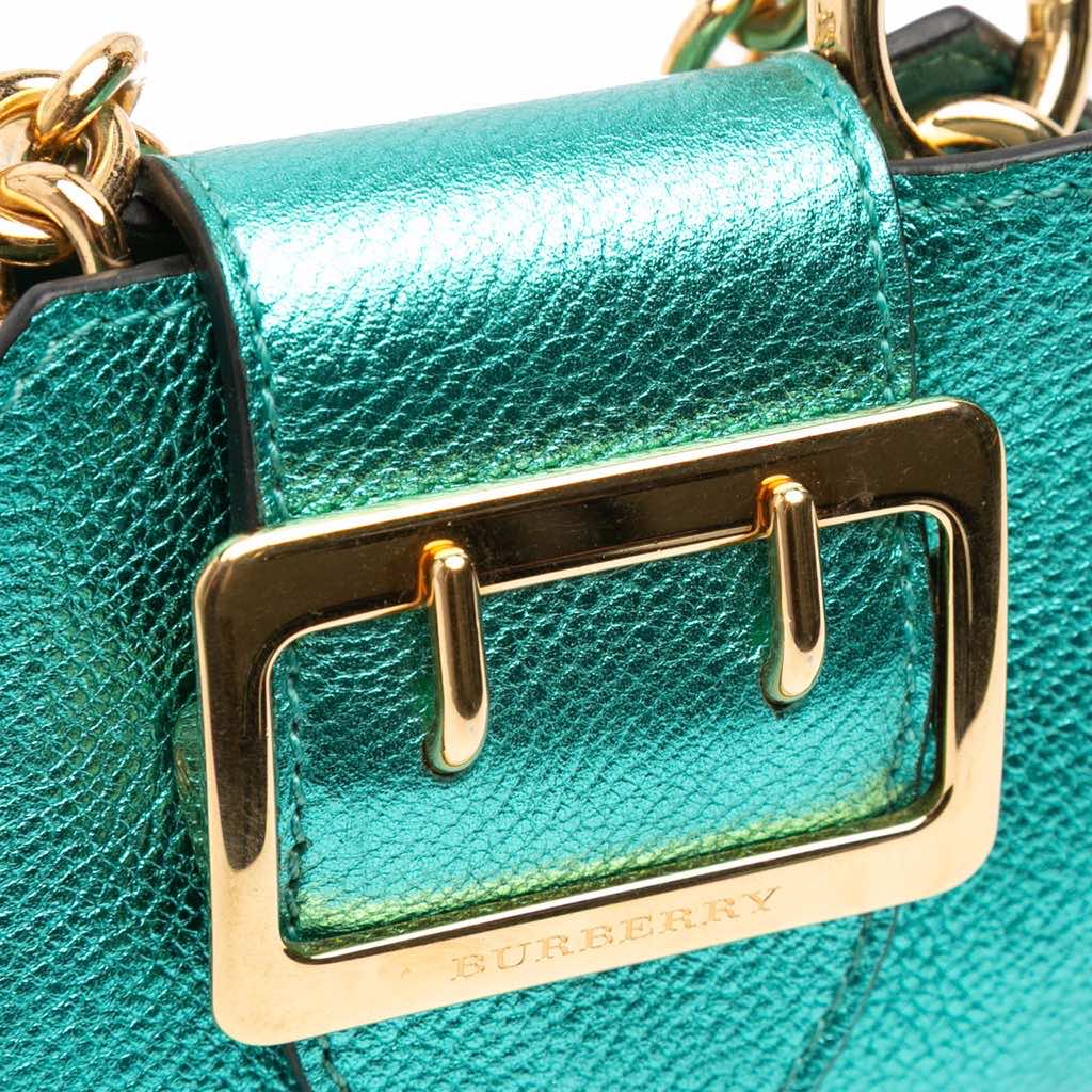 Burberry Mini Metallic Calfskin Buckle Charm Handbag - Image 11