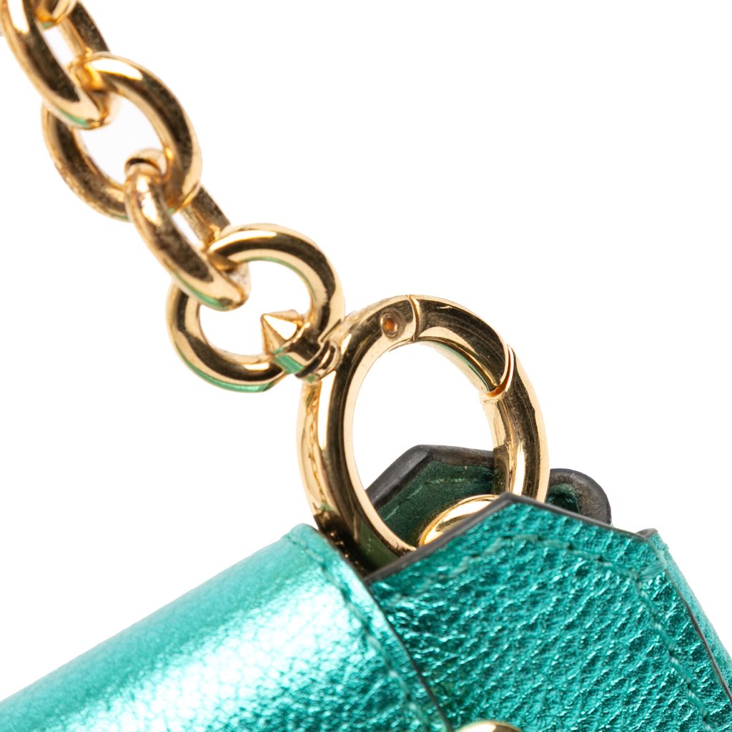 Burberry Mini Metallic Calfskin Buckle Charm Handbag - Image 12