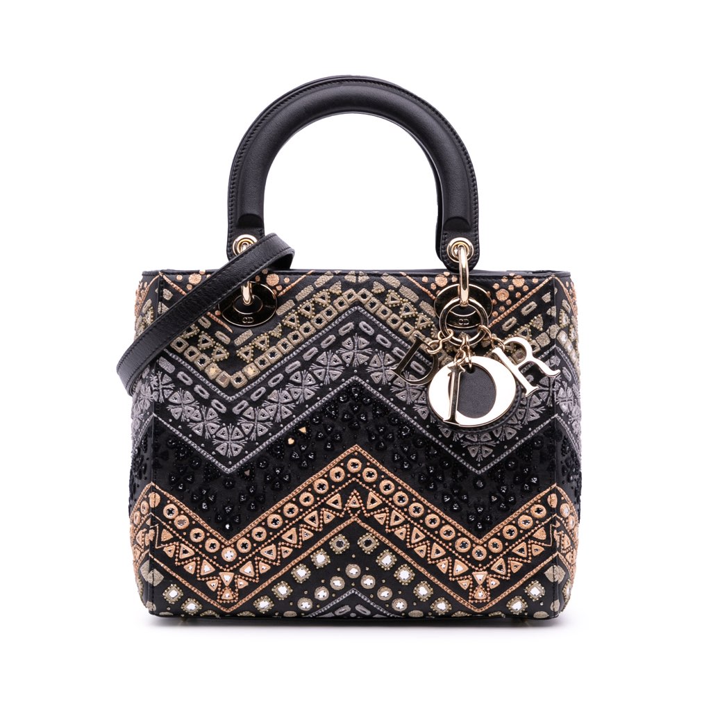 Dior Medium Calfskin Embroidered Animals Lady Dior