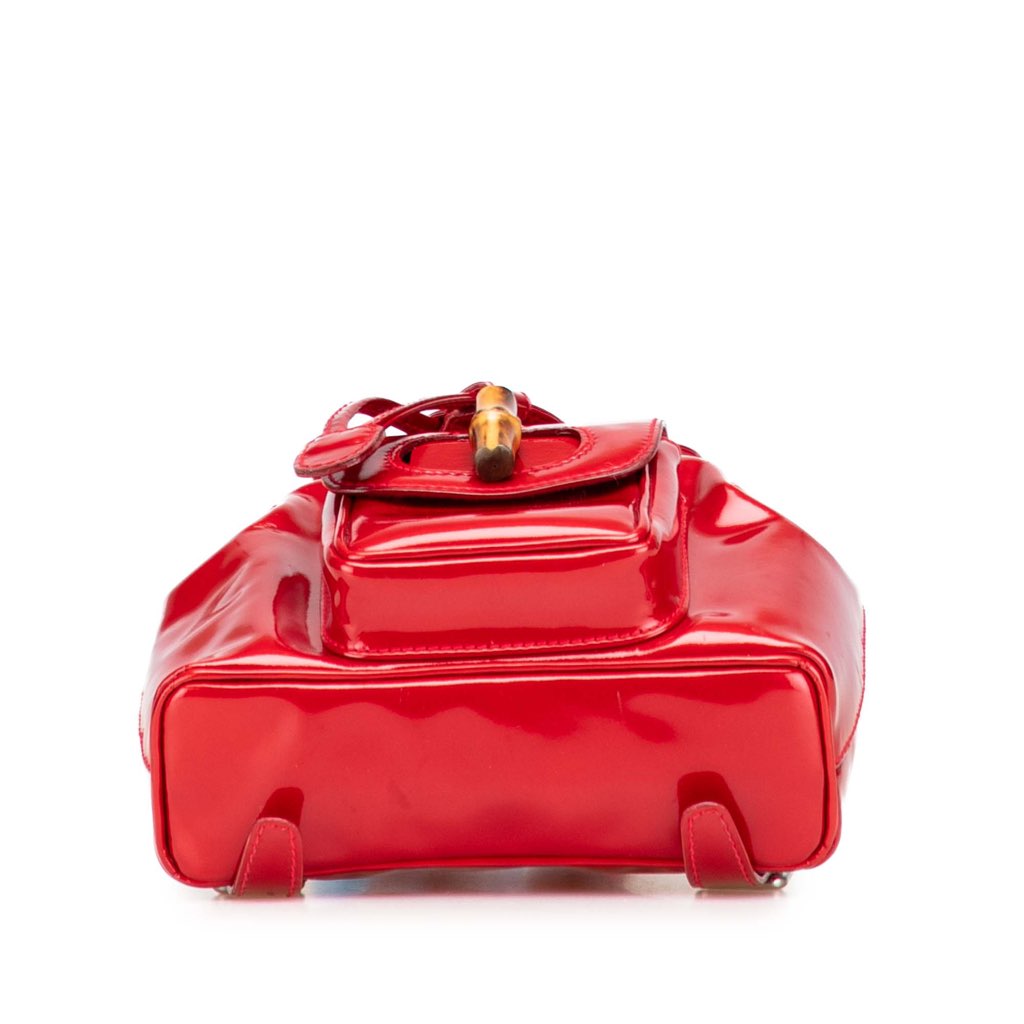 Gucci Mini Patent Bamboo Drawstring Backpack - 3