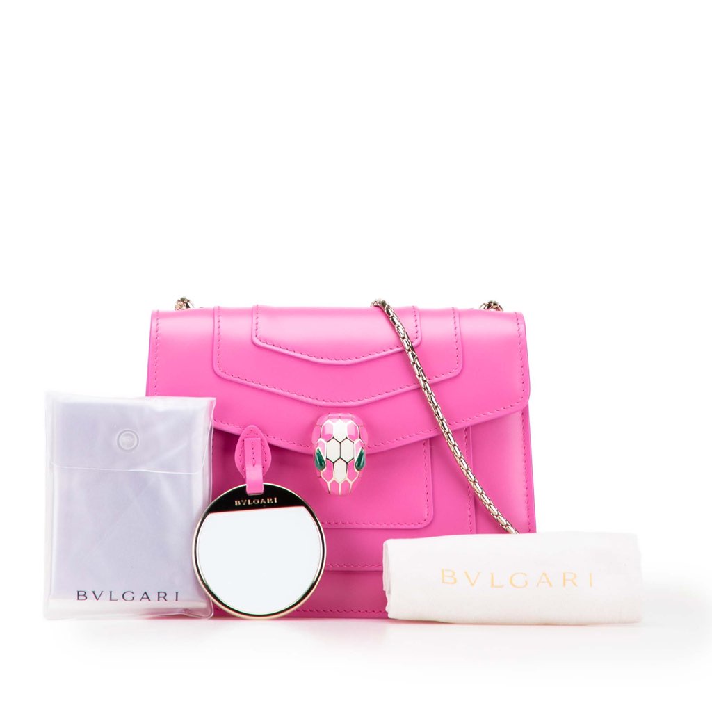 Bvlgari Small Leather Square Serpenti Forever Chain Crossbody - Image 12