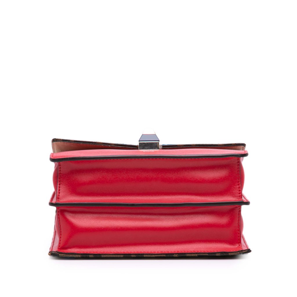 Fendi Small Velvet Embroidered Zucca Canvas and Leather Kan I Crossbody - 3