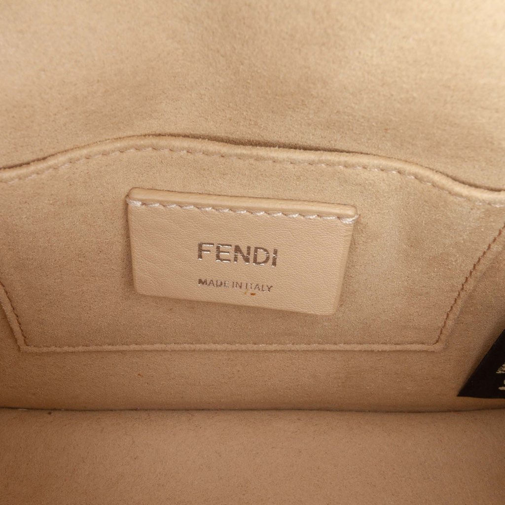 Fendi Small Velvet Embroidered Zucca Canvas and Leather Kan I Crossbody - 5