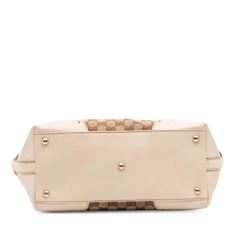 Gucci GG Canvas Punch Tote Brown Canvas Fair - Inside View
