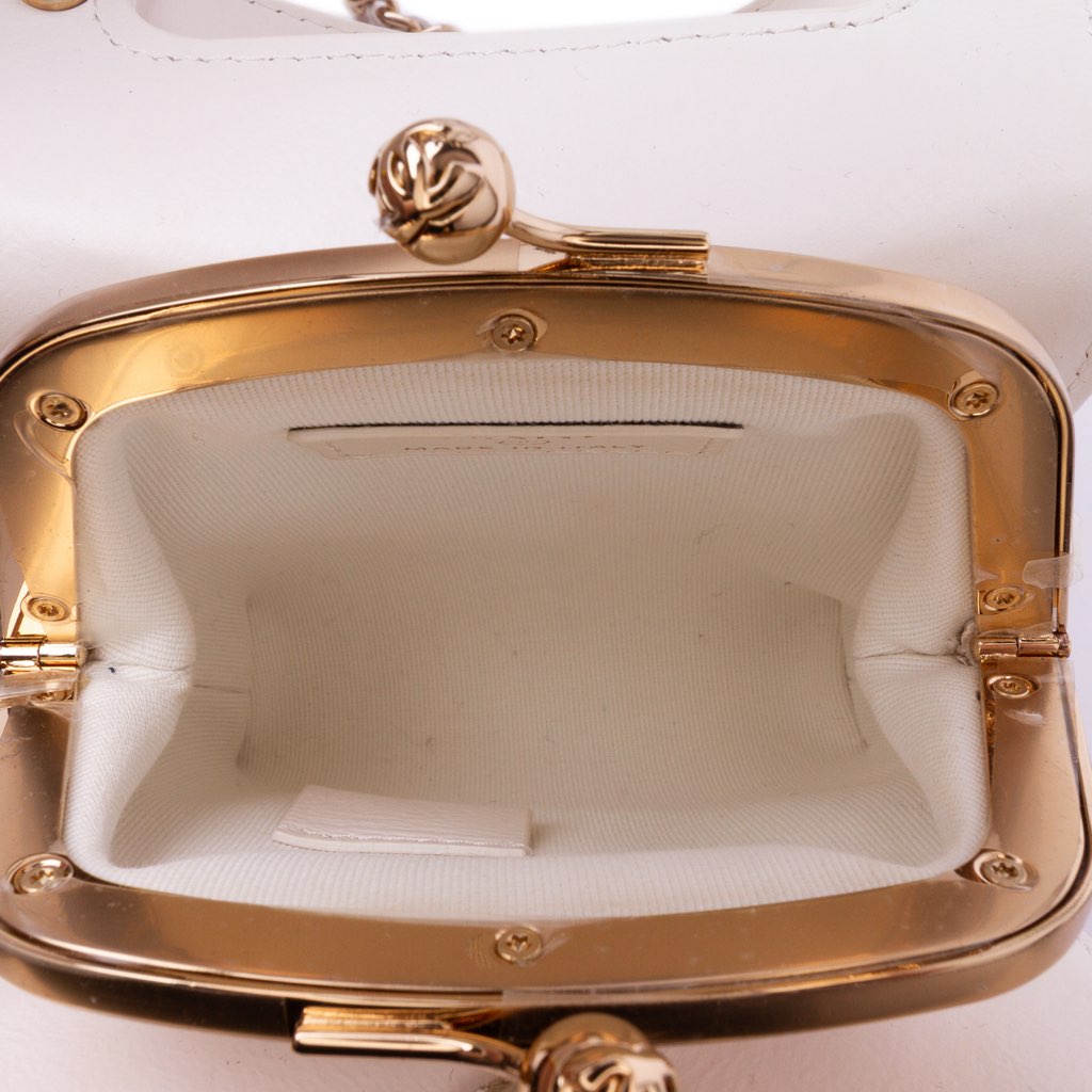 Chanel Mini CC Quilted Lambskin Kiss Lock Frame Top Handle Clutch with Chain - 4