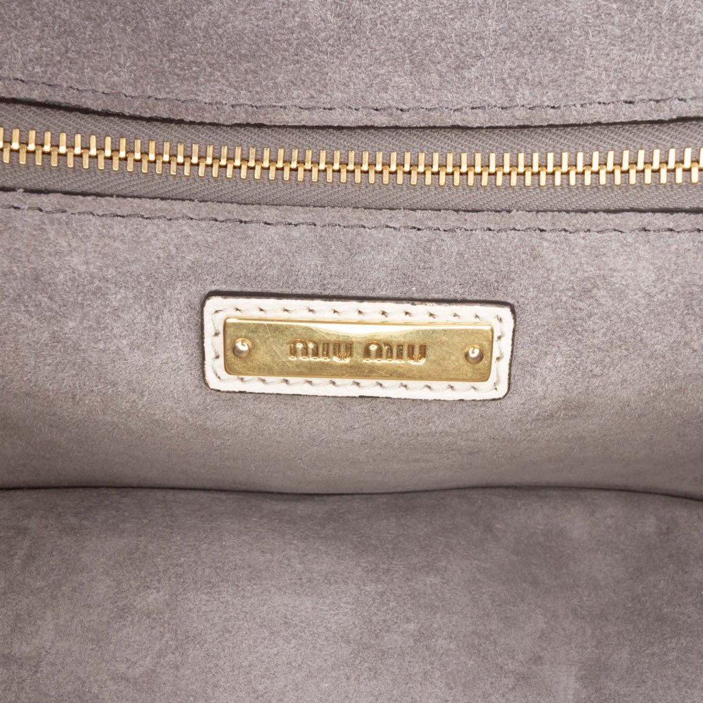 Miu Miu Goatskin Madras Soft Calf Crystal Embellished Crossbody - Side view