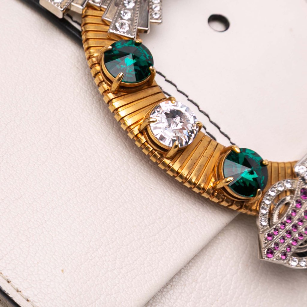 Miu Miu Goatskin Madras Soft Calf Crystal Embellished Crossbody - Detail 2