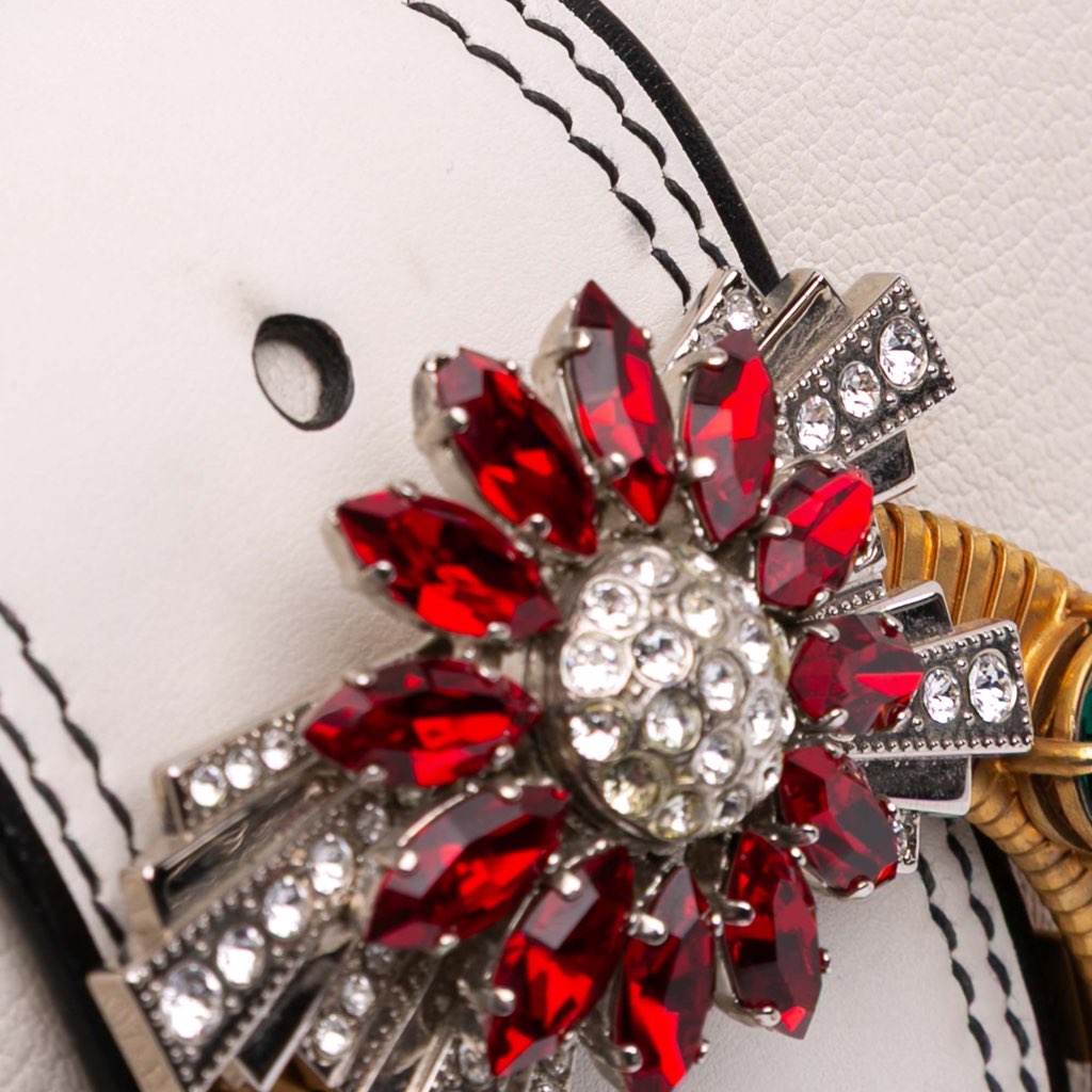 Miu Miu Goatskin Madras Soft Calf Crystal Embellished Crossbody - Image 11