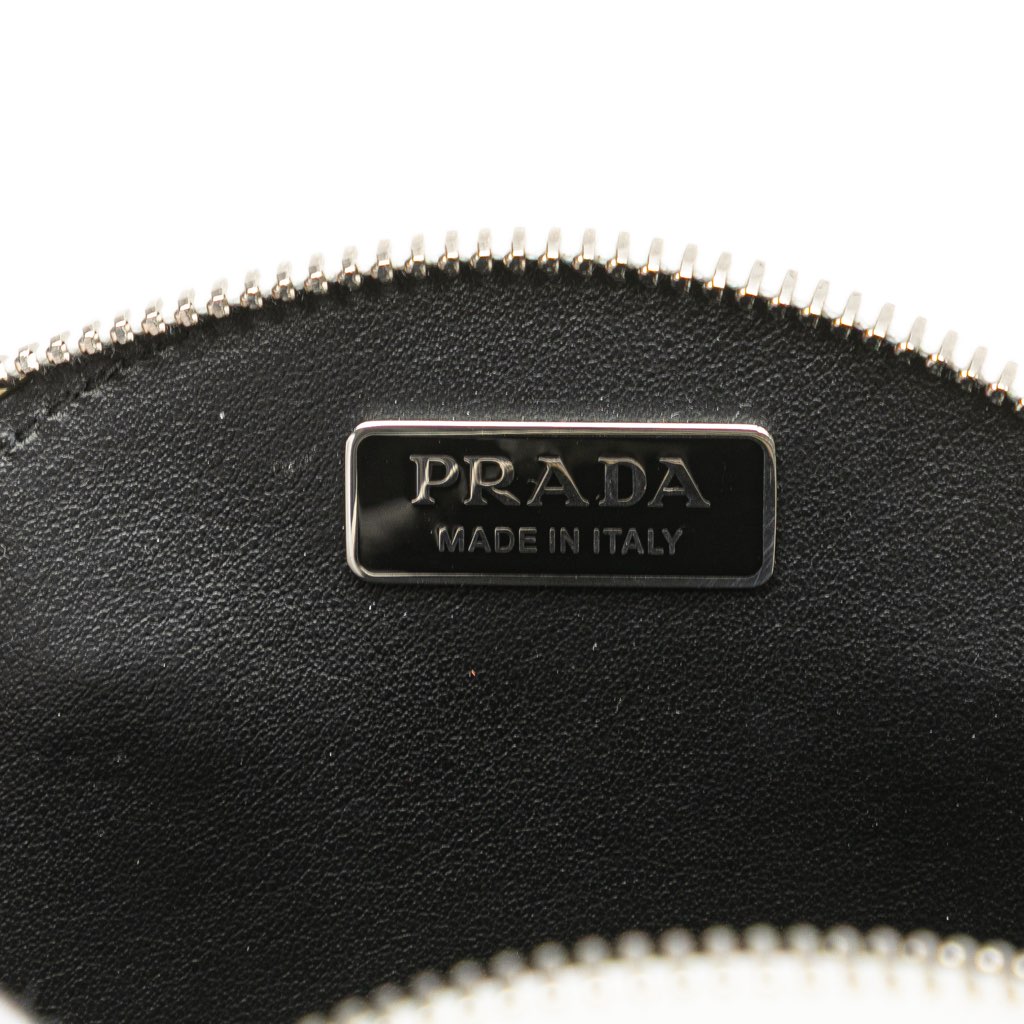 Prada Spazzolato Round Chain Coin Crossbody - Side view