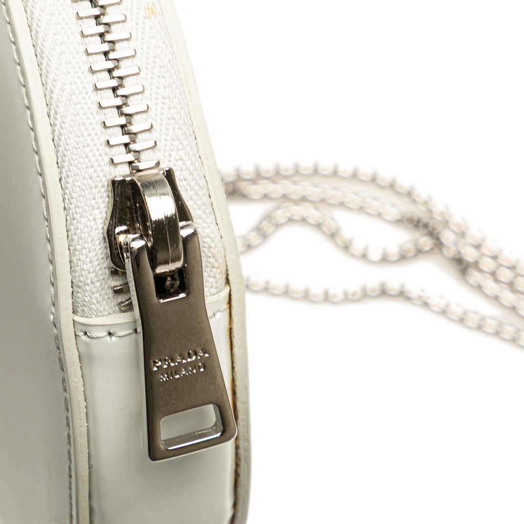Prada Spazzolato Round Chain Coin Crossbody - Image 10