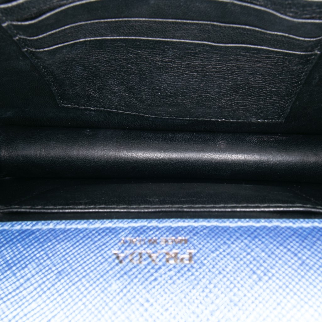 Prada Saffiano Lux Metal Bar Chain Crossbody - 4