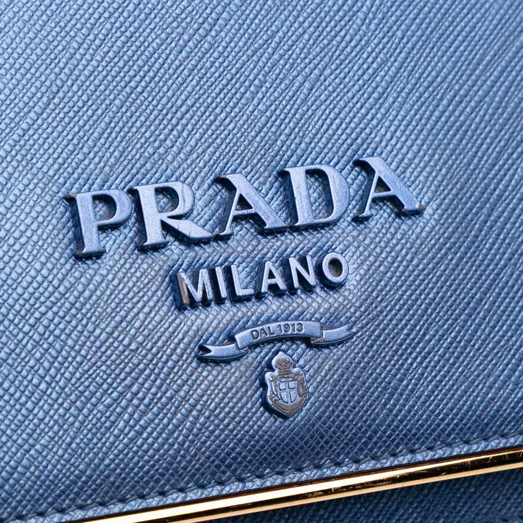 Prada Saffiano Lux Metal Bar Chain Crossbody - Detail 2
