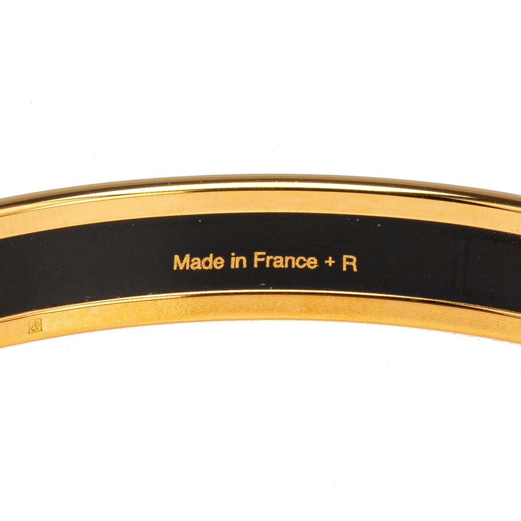 Hermès Narrow Stripes and Pattern Enamel Bangle 65 - Side view