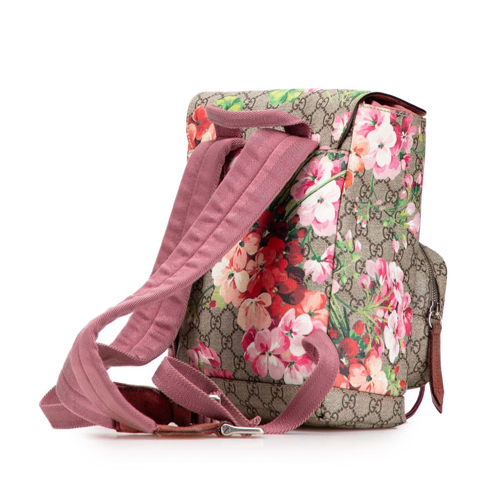 Gucci Small GG Supreme Blooms Single Buckle Backpack - 2