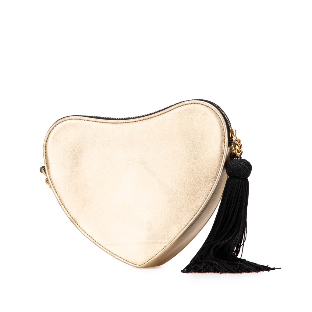 Saint Laurent Metallic Calfskin Heart Monogram Crossbody - 2