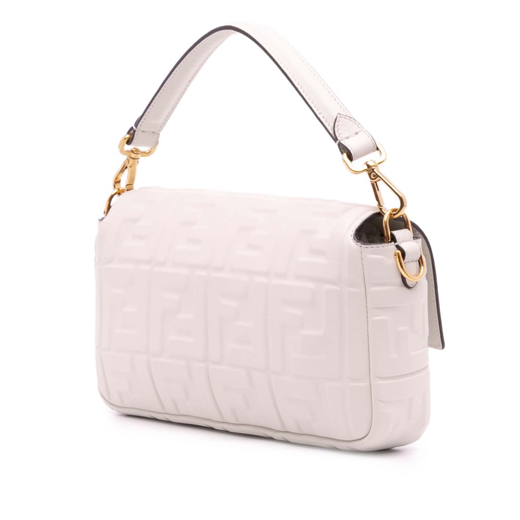 Fendi Zucca Embossed Leather Baguette Satchel - 2
