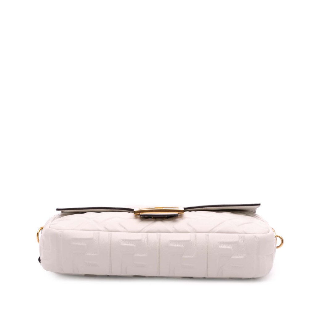 Fendi Zucca Embossed Leather Baguette Satchel - 3