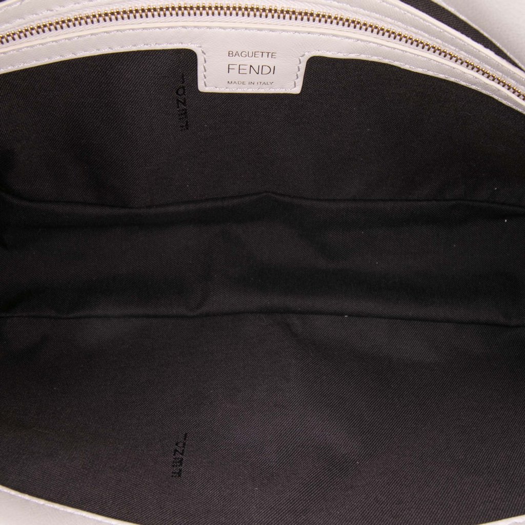 Fendi Zucca Embossed Leather Baguette Satchel - 4