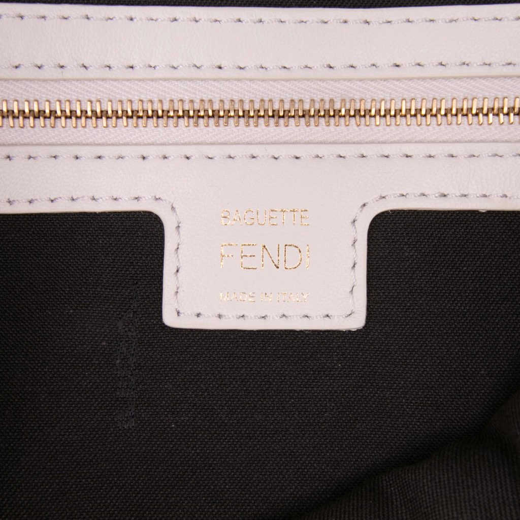 Fendi Zucca Embossed Leather Baguette Satchel - 5