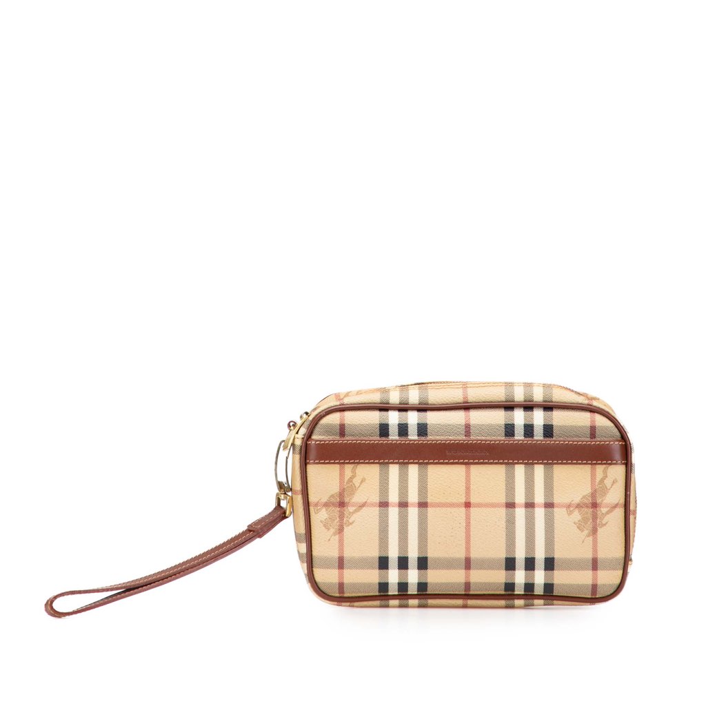 Burberry Haymarket Check Coated Canvas Clutch