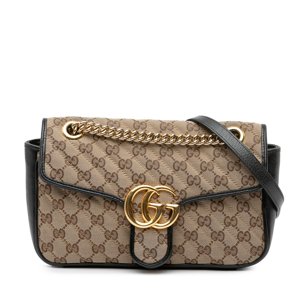 Gucci Small GG Marmont Matelasse Canvas Flap Crossbody