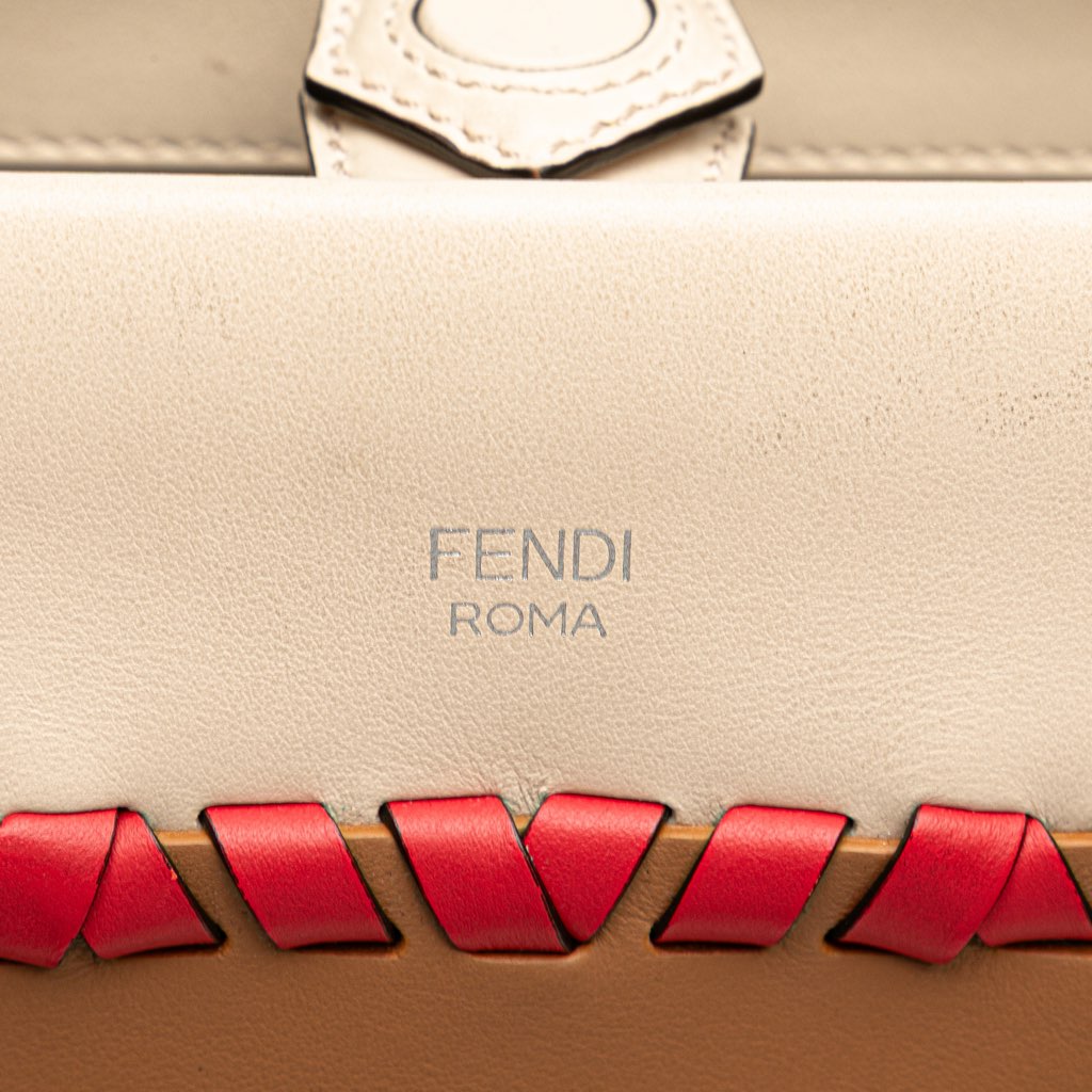 Fendi Small Bicolor Calfskin Whipstitch Runway Satchel - Side view