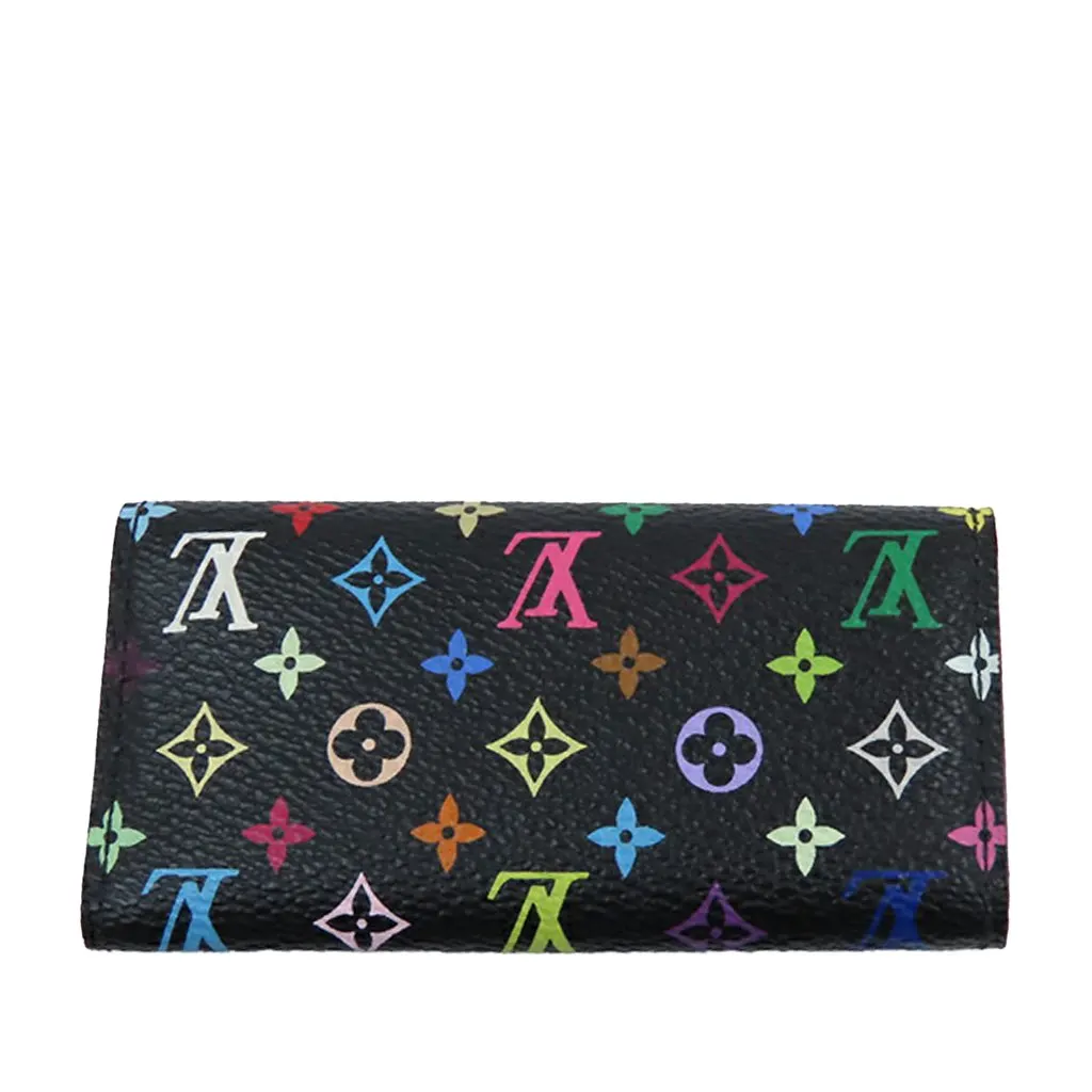 Louis Vuitton Monogram Multicolore 4 Key Holder Black Canvas Good - Back View