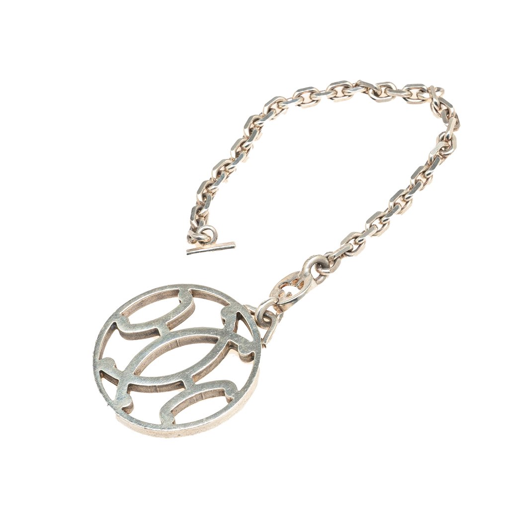 Hermès Palladium Plated H Logo Bag Charm - Back view