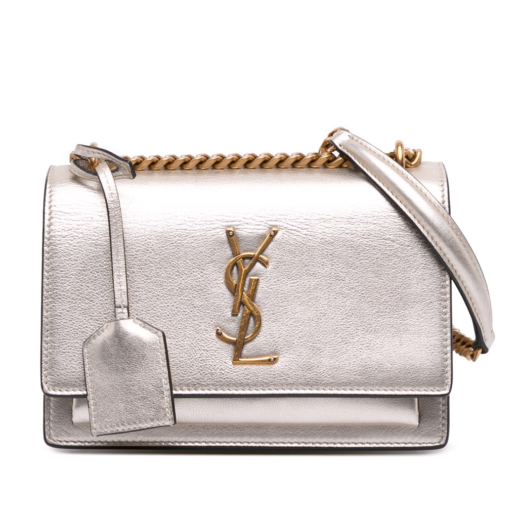 Saint Laurent Small Metallic Calfskin Monogram Sunset Crossbody
