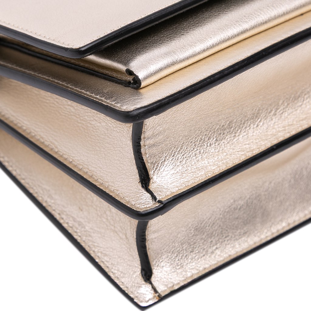 Saint Laurent Small Metallic Calfskin Monogram Sunset Crossbody - Image 10