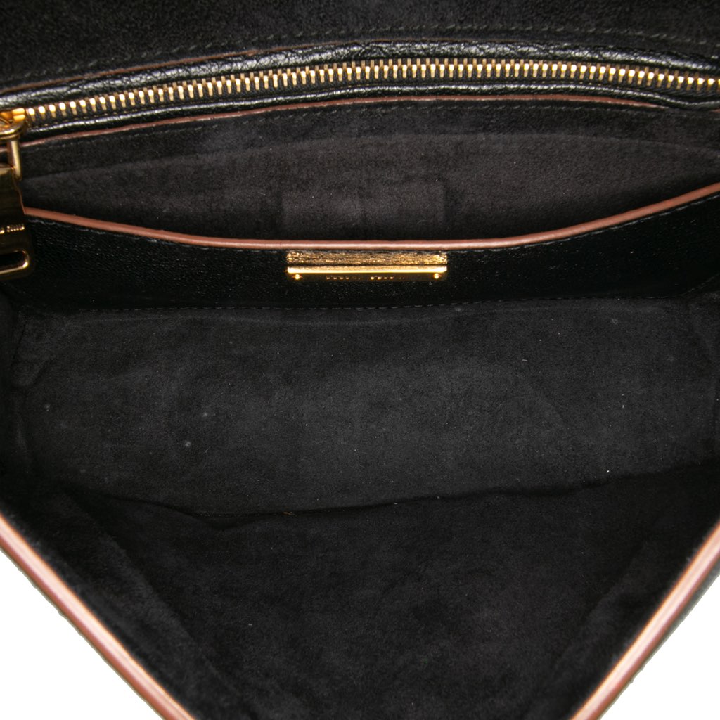 Miu Miu Goatskin Madras Soft Calf Crystal Embellished Crossbody - 4