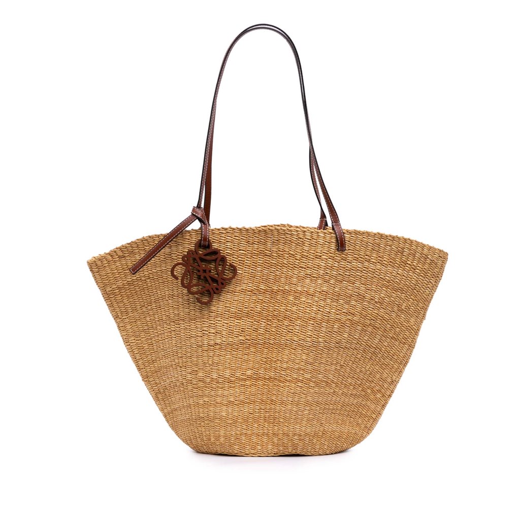 Loewe Medium Elephant Grass Shell Basket Bag