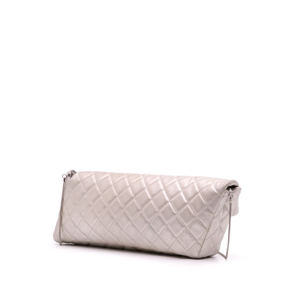 Chanel Reissue 2.55 Metallic Lambskin Clutch With Chain - Back view