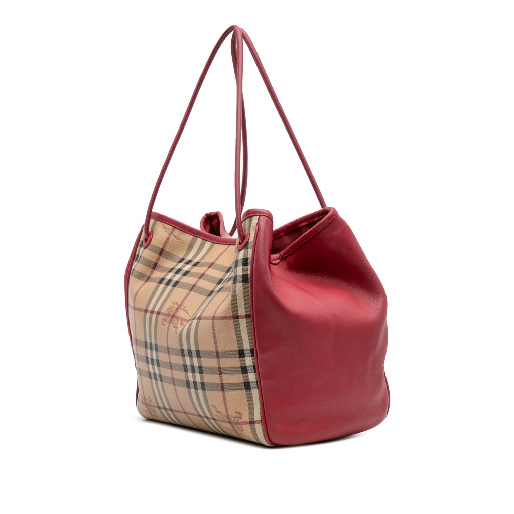 Burberry Small Haymarket Check Coated Canvas Canterbury Tote - Back view