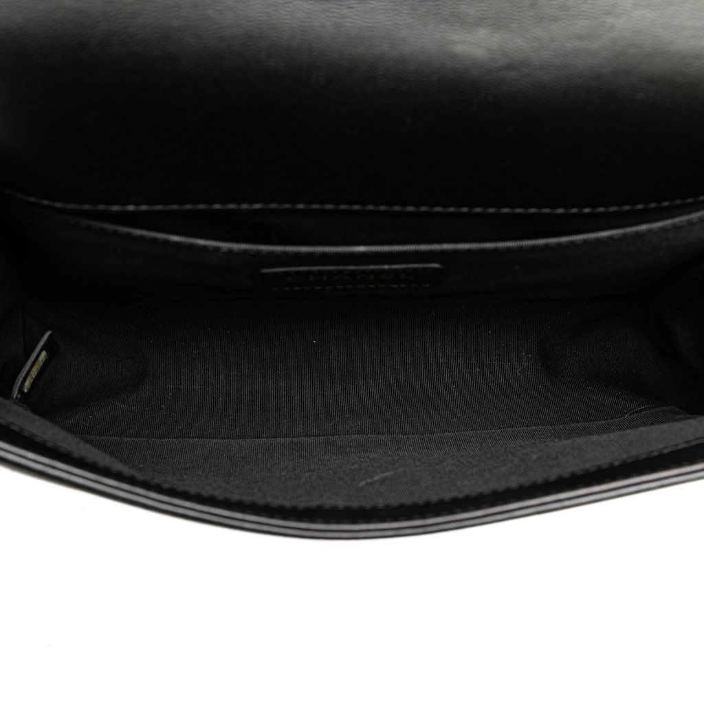 Chanel Old Medium Braided Chevron Cotton and Lambskin Boy Flap - 4