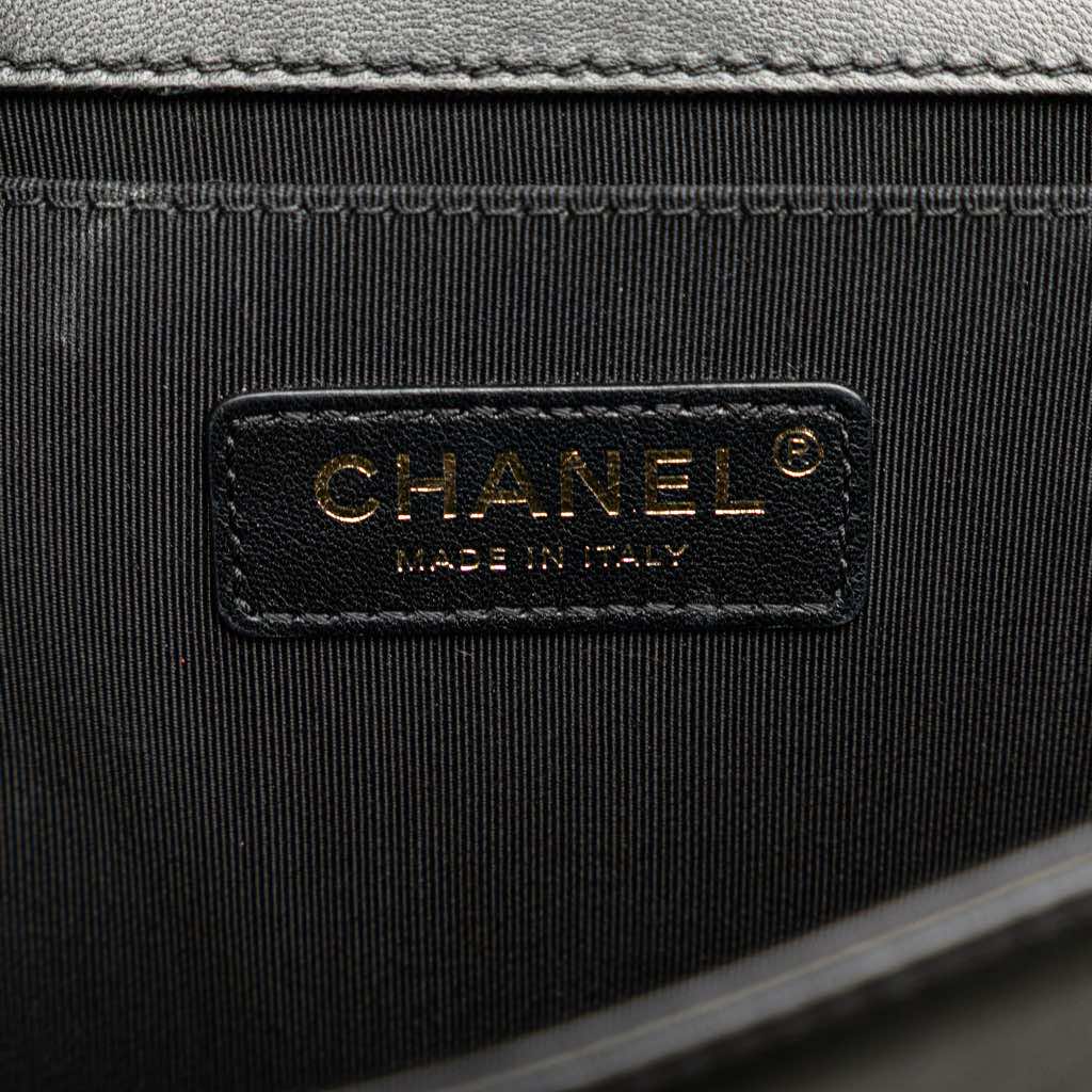 Chanel Old Medium Braided Chevron Cotton and Lambskin Boy Flap - Side view